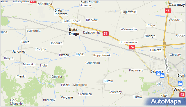 mapa Kopydłówek, Kopydłówek na mapie Targeo