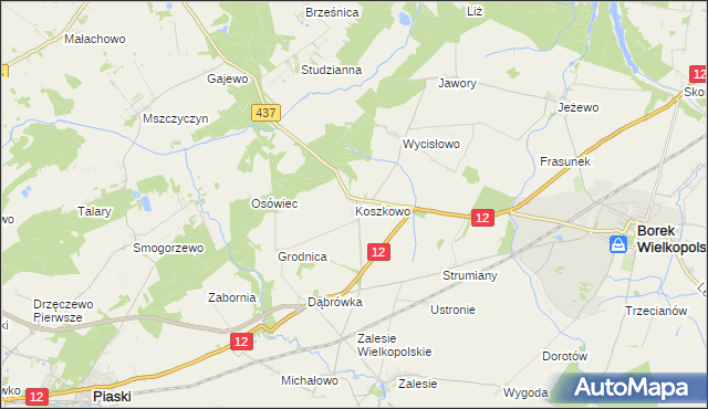mapa Koszkowo, Koszkowo na mapie Targeo