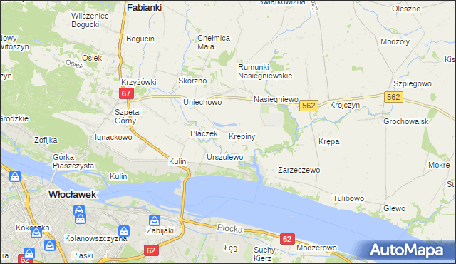 mapa Krępiny Kolonia, Krępiny Kolonia na mapie Targeo