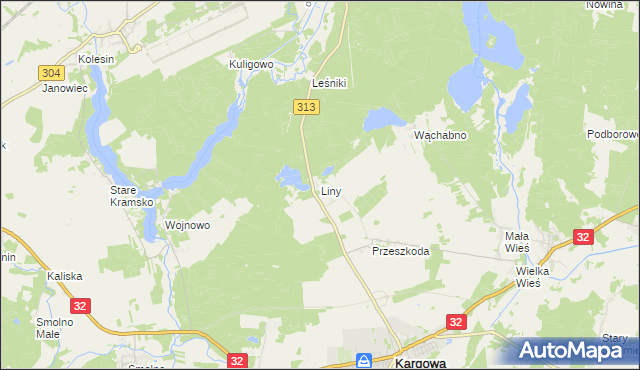 mapa Liny, Liny na mapie Targeo