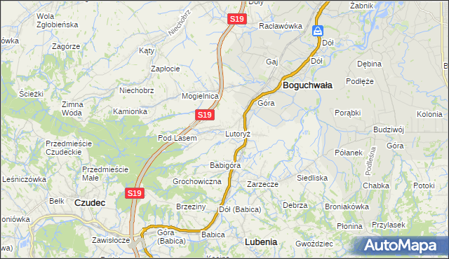 mapa Lutoryż, Lutoryż na mapie Targeo