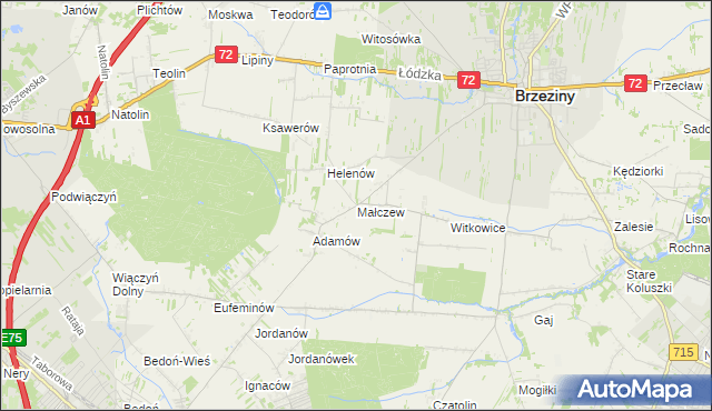 mapa Małczew, Małczew na mapie Targeo