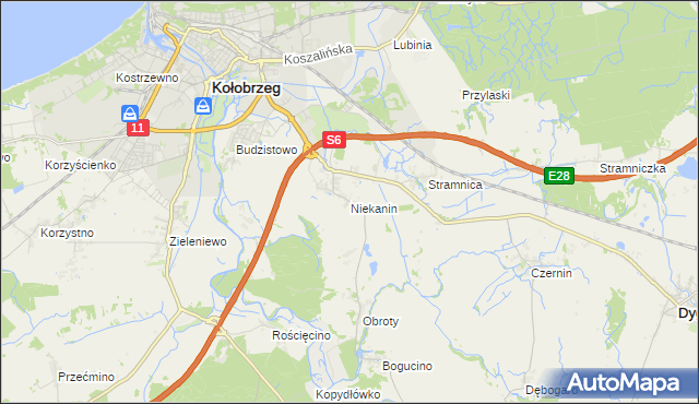 mapa Niekanin, Niekanin na mapie Targeo