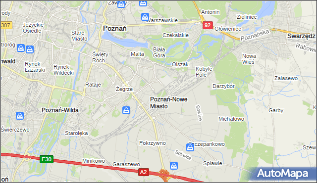 mapa Nowe Miasto gmina Poznań, Nowe Miasto gmina Poznań na mapie Targeo