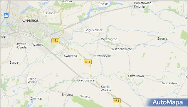 mapa Nowoszyce, Nowoszyce na mapie Targeo