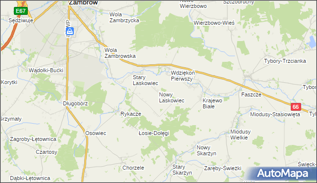 mapa Nowy Laskowiec, Nowy Laskowiec na mapie Targeo