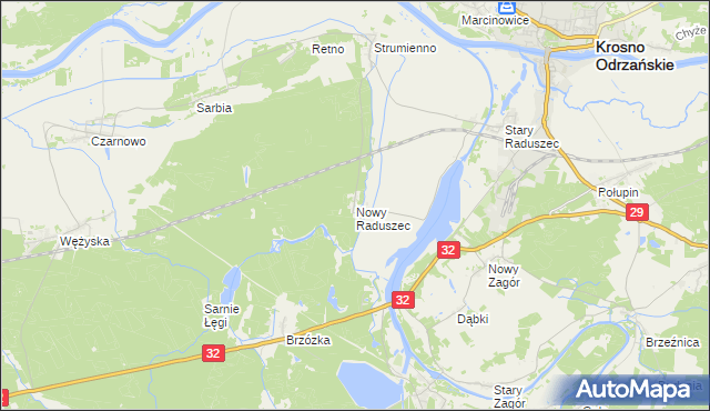 mapa Nowy Raduszec, Nowy Raduszec na mapie Targeo