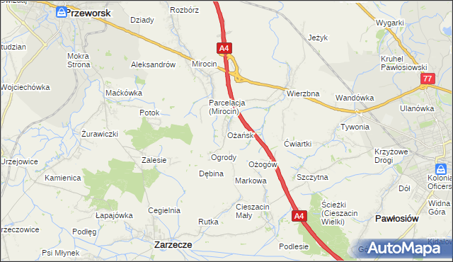 mapa Ożańsk, Ożańsk na mapie Targeo