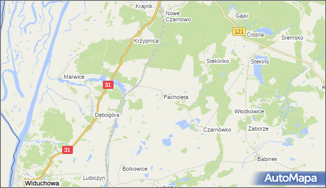 mapa Pacholęta, Pacholęta na mapie Targeo