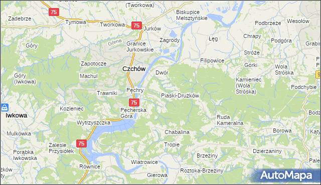 mapa Piaski-Drużków, Piaski-Drużków na mapie Targeo