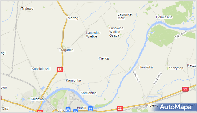 mapa Pielica, Pielica na mapie Targeo
