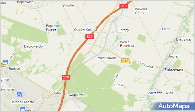 mapa Pułankowice, Pułankowice na mapie Targeo