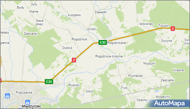 mapa Rogoźnica-Kolonia, Rogoźnica-Kolonia na mapie Targeo