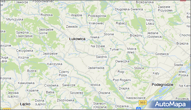 mapa Świdnik gmina Łukowica, Świdnik gmina Łukowica na mapie Targeo