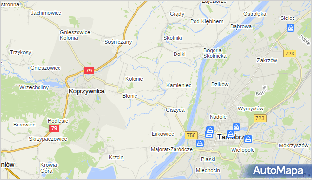 mapa Świężyca, Świężyca na mapie Targeo