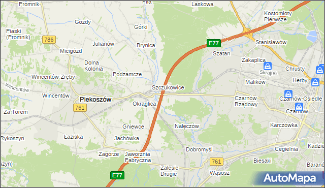 mapa Szczukowskie Górki, Szczukowskie Górki na mapie Targeo