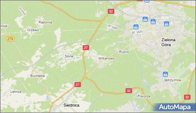 mapa Wilkanowo gmina Świdnica, Wilkanowo gmina Świdnica na mapie Targeo