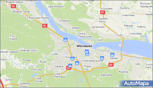 mapa Włocławka, Włocławek na mapie Targeo