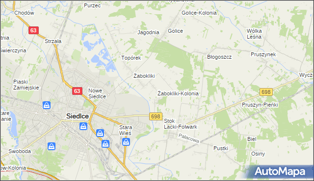 mapa Żabokliki-Kolonia, Żabokliki-Kolonia na mapie Targeo