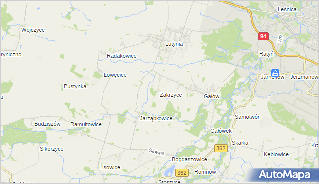mapa Zakrzyce, Zakrzyce na mapie Targeo