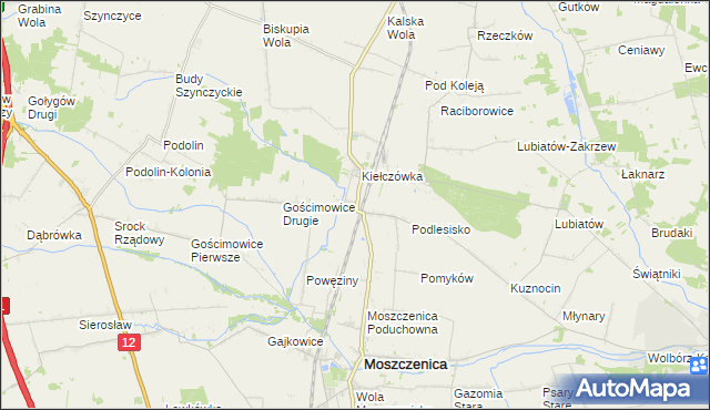 mapa Baby gmina Moszczenica, Baby gmina Moszczenica na mapie Targeo