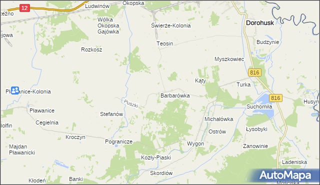 mapa Barbarówka, Barbarówka na mapie Targeo