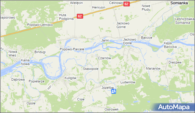 mapa Czarnów gmina Dąbrówka, Czarnów gmina Dąbrówka na mapie Targeo