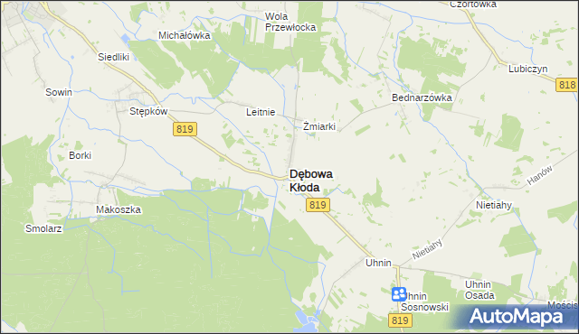 mapa Dębowa Kłoda, Dębowa Kłoda na mapie Targeo