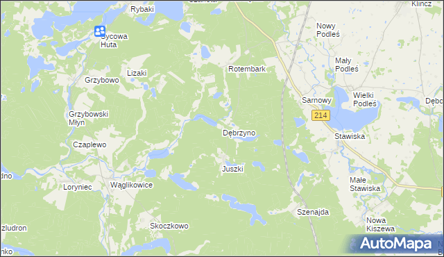 mapa Dębrzyno, Dębrzyno na mapie Targeo