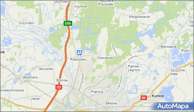 mapa Dobrzejów, Dobrzejów na mapie Targeo