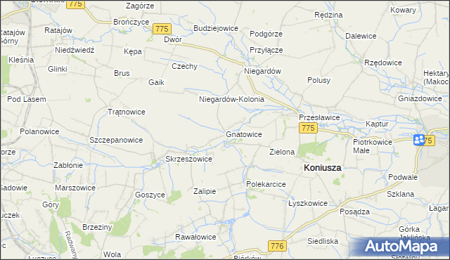 mapa Gnatowice, Gnatowice na mapie Targeo