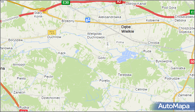 mapa Górki gmina Dębe Wielkie, Górki gmina Dębe Wielkie na mapie Targeo