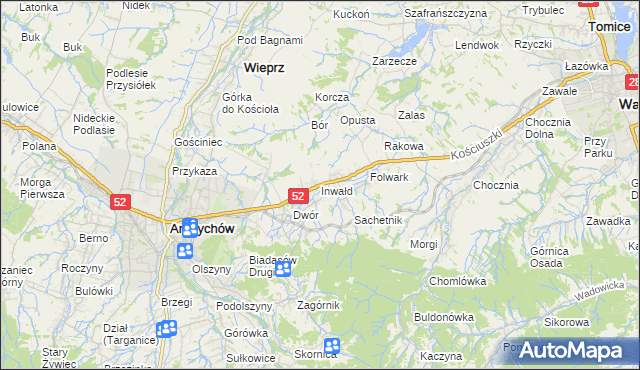 mapa Inwałd, Inwałd na mapie Targeo