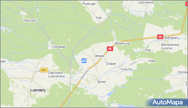 mapa Jełowa, Jełowa na mapie Targeo