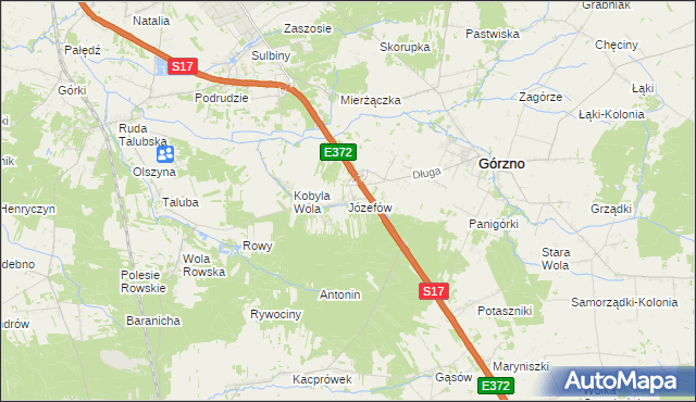 mapa Józefów gmina Górzno, Józefów gmina Górzno na mapie Targeo