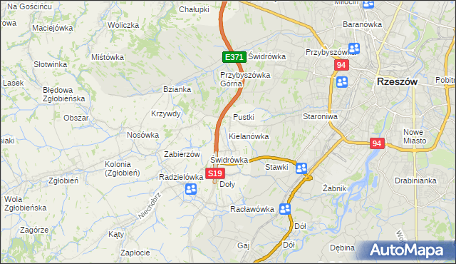 mapa Kielanówka, Kielanówka na mapie Targeo