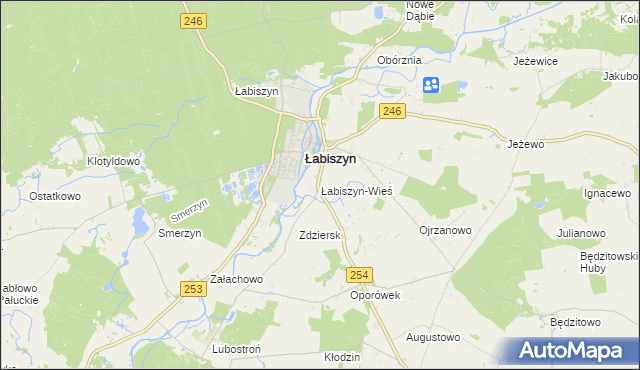 mapa Łabiszyn-Wieś, Łabiszyn-Wieś na mapie Targeo