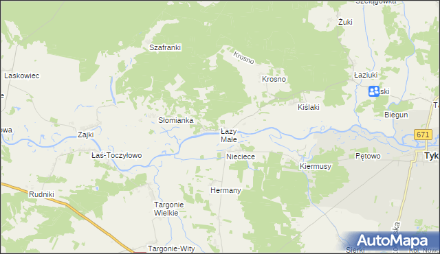 mapa Łazy Małe, Łazy Małe na mapie Targeo