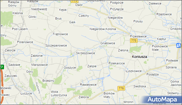 mapa Łososkowice, Łososkowice na mapie Targeo