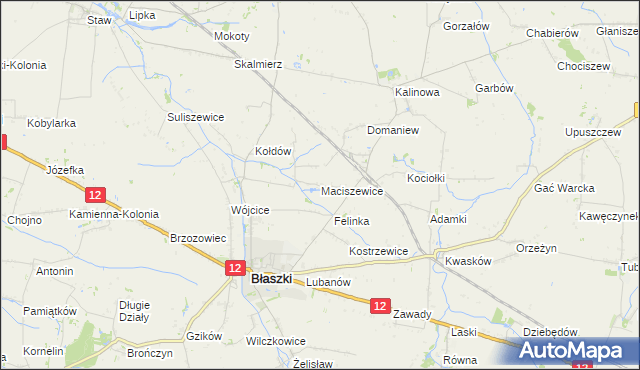 mapa Maciszewice, Maciszewice na mapie Targeo