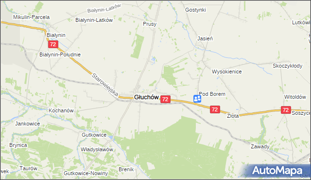mapa Miłochniewice, Miłochniewice na mapie Targeo
