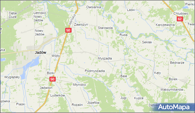 mapa Myszadła, Myszadła na mapie Targeo