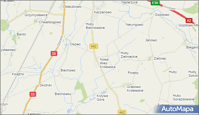 mapa Nowa Wieś Królewska gmina Września, Nowa Wieś Królewska gmina Września na mapie Targeo