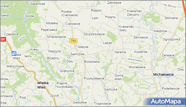 mapa Owczary gmina Zielonki, Owczary gmina Zielonki na mapie Targeo