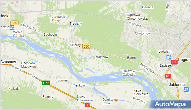 mapa Rajszew, Rajszew na mapie Targeo