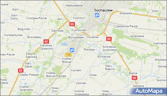 mapa Rokotów, Rokotów na mapie Targeo