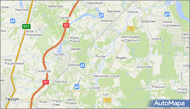 mapa Runów, Runów na mapie Targeo