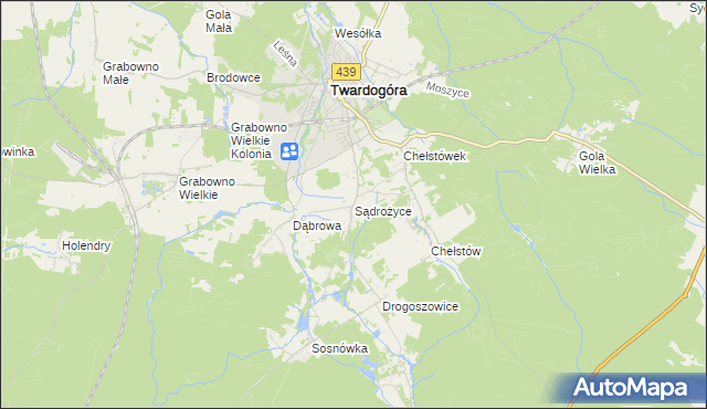 mapa Sądrożyce, Sądrożyce na mapie Targeo