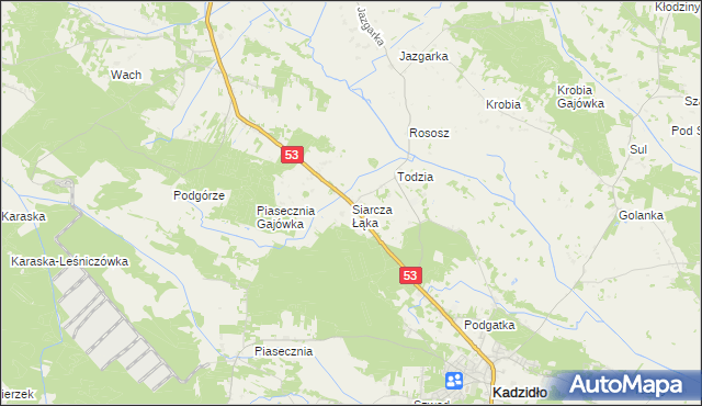 mapa Siarcza Łąka, Siarcza Łąka na mapie Targeo