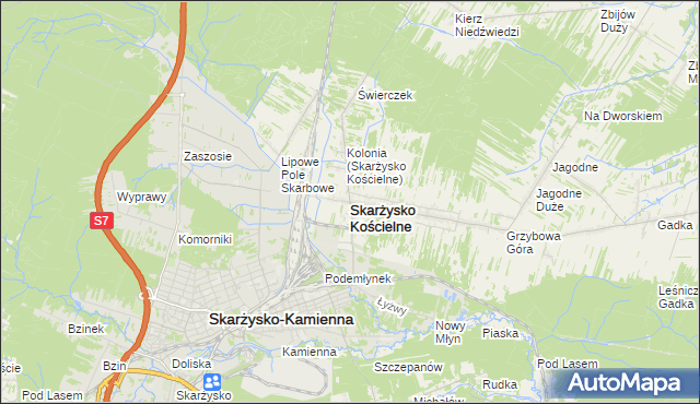 mapa Skarżysko Kościelne, Skarżysko Kościelne na mapie Targeo